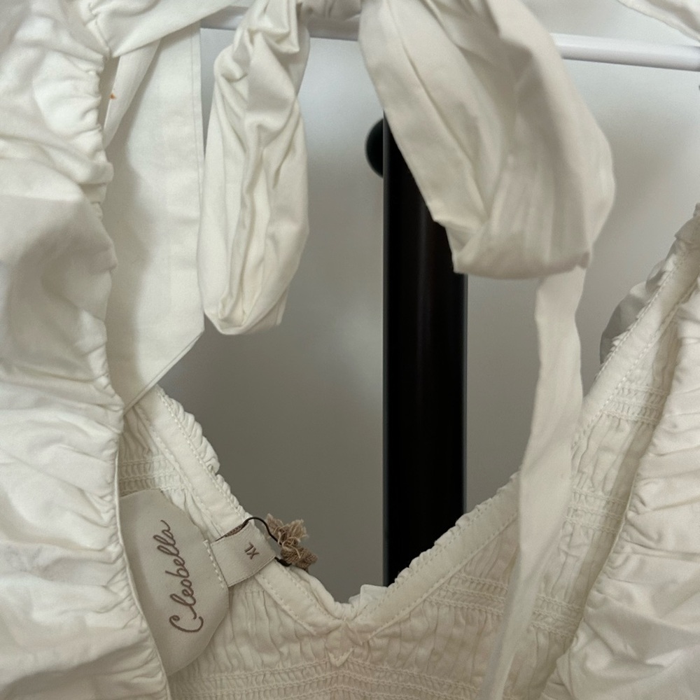 Cleobella NWT Elegant White Ruffled Dress - Picture 6 of 8